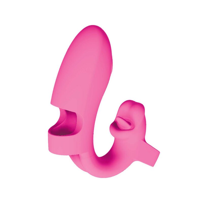 Desire Finger Massager Dual Motor Pink featuring dual motors and finger loops for precise stimulation.