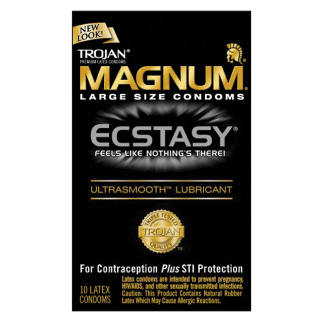 Trojan Ecstasy Magnum Condoms with Ultra Smooth Lubricant 10 Pack