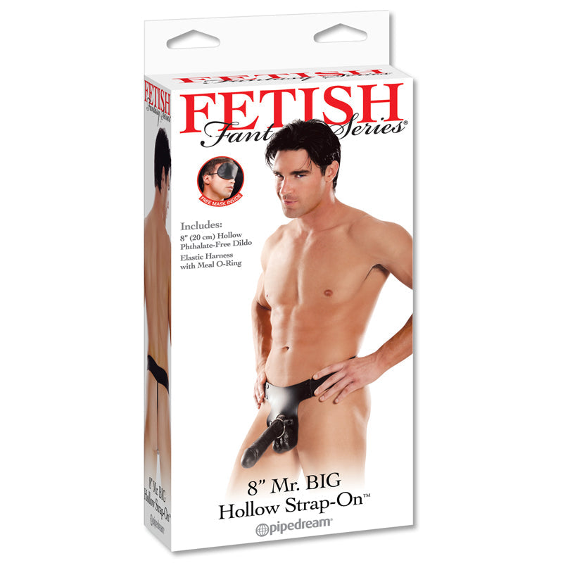 Fetish Fantasy Series Mr. Big 8 inches Hollow Strap-On With Balls Black