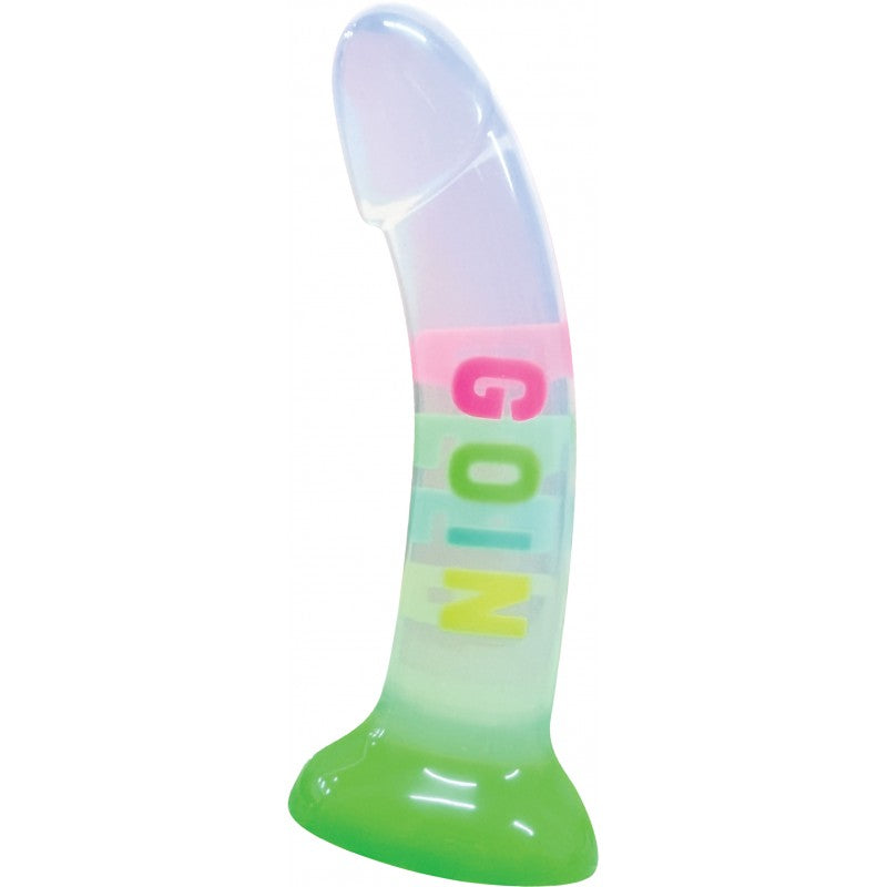 Cotton Candy Goin Deep 7 Inch Silicone Dildo Multicolor in various playful colors with smooth finish.