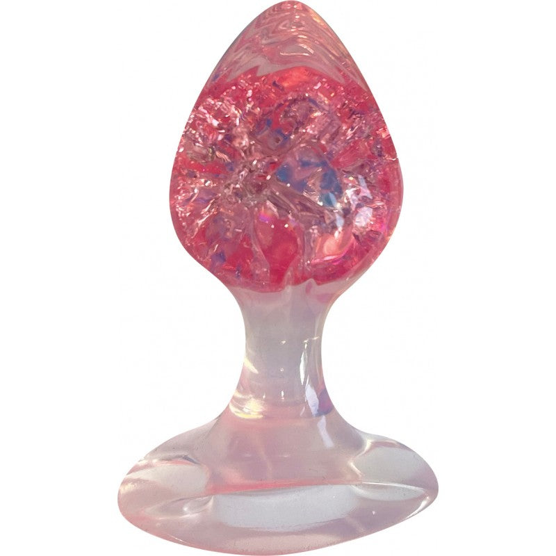 Cotton Candy Joy Gems Ruby Silicone Butt Plug with a sparkling ruby-red gem base and smooth tapered silicone body.