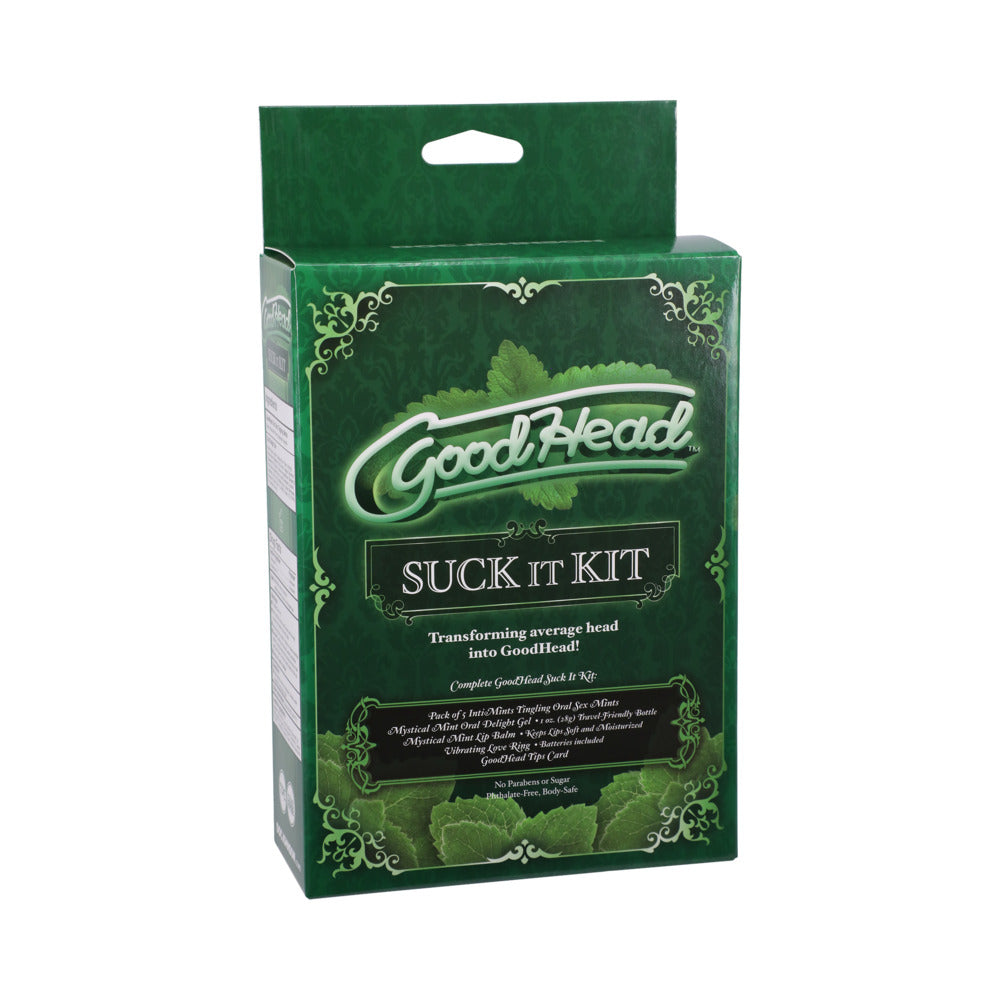 GoodHead Suck Kit Mint For Him packaging showing the mint oral gel and lip balm for enhanced pleasure.