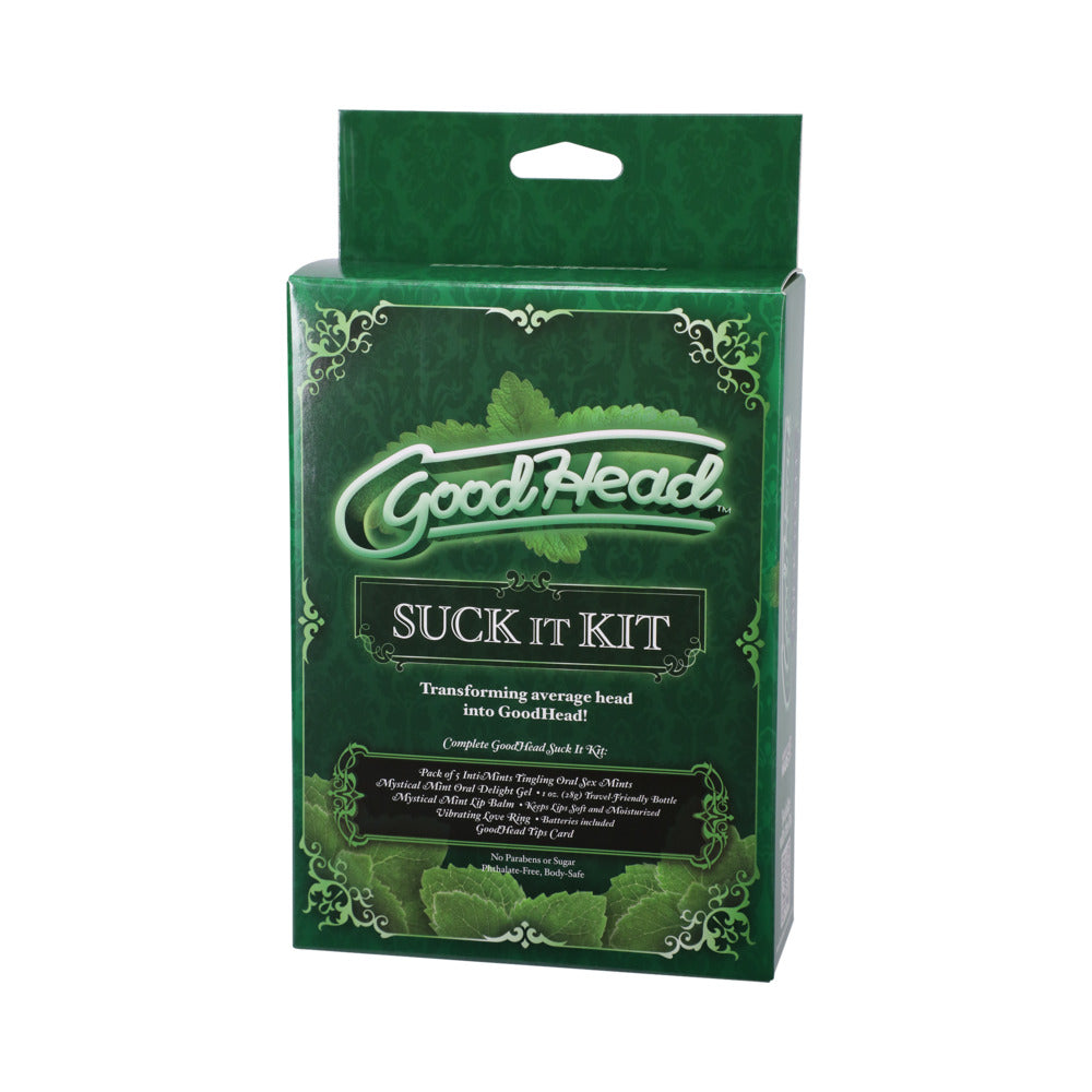 GoodHead Suck Kit Mint For Him packaging featuring mint flavor and playful design for enhanced oral pleasure.