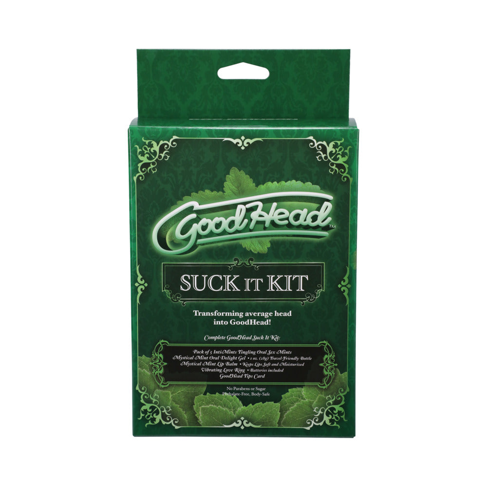 GoodHead Suck Kit Mint For Him packaging displaying enhanced oral pleasure products.