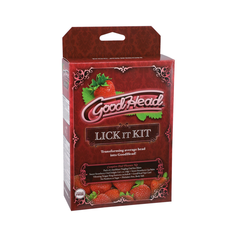 GoodHead Kit For Her Strawberry packaging displaying the ultimate oral play experience with strawberry flavor.