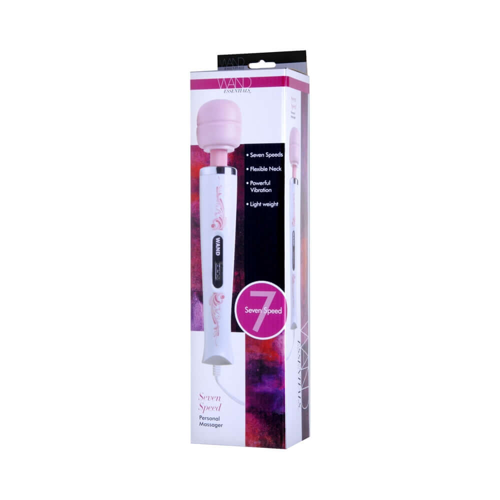 Wand Essentials 7 Speed Silicone Wand Massager Pink/White