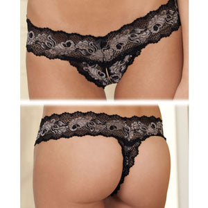 Crotchless Lace V-Thong S/M | Feminine, Sensual, and Seductive Lingerie