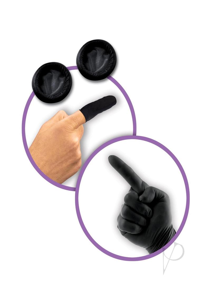 Anal Fantasy Collection Silicone Deluxe Fantasy Kit Black accessories including finger cots for enhanced comfort.