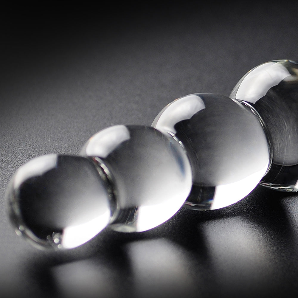 Icicles No. 2 Beaded 8.5 inches Glass Dildo Clear