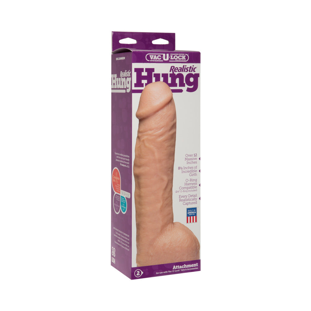 Vac-U-Lock - Realistic Hung White Dildo