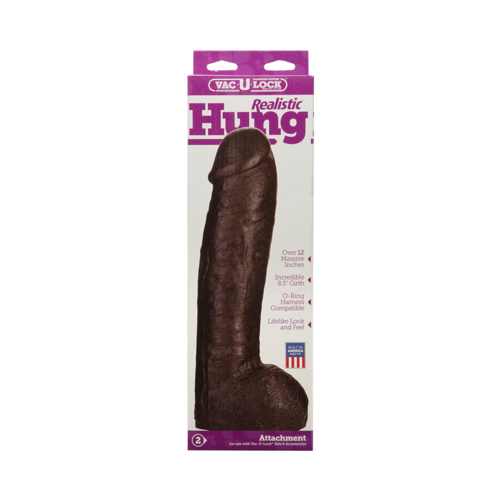 Vac-U-Lock - Realistic Hung Black Dildo