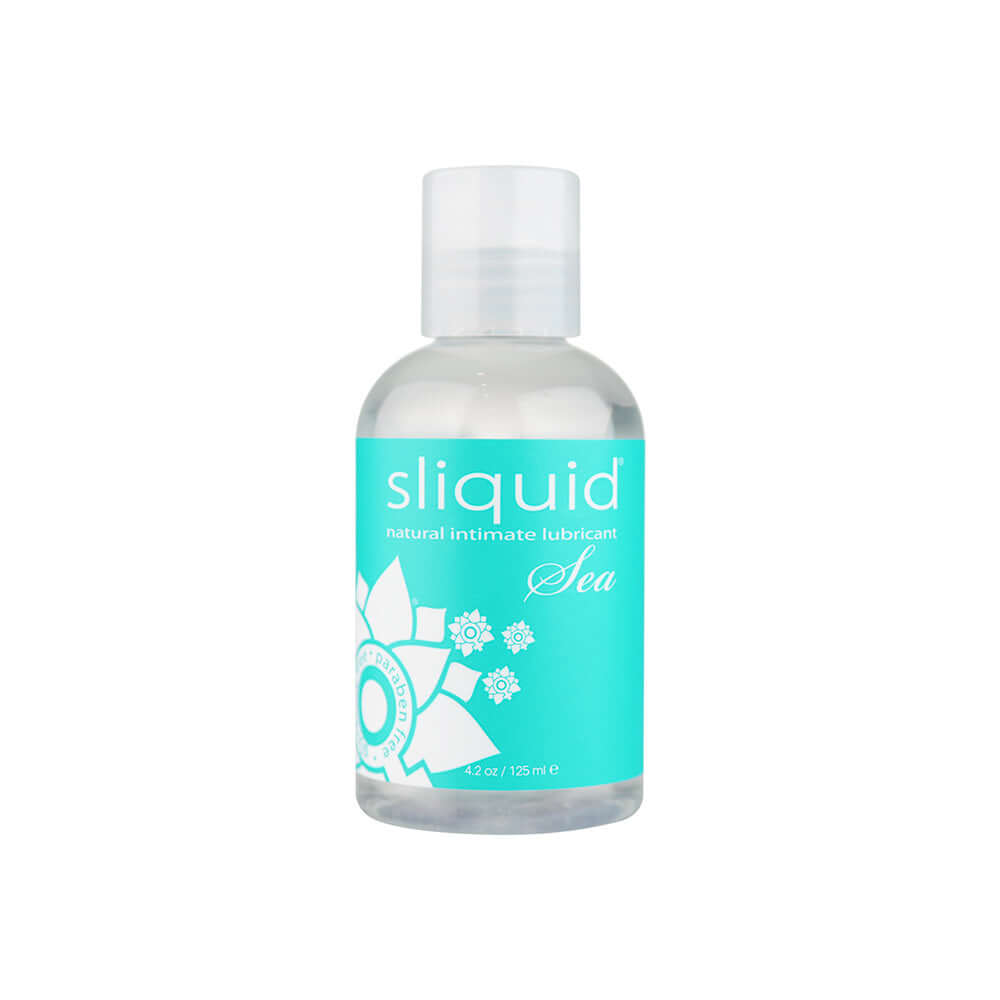 Sliquid Sea Water-Based Lubricant with Seaweed 4.2 Oz bottle on a white background.