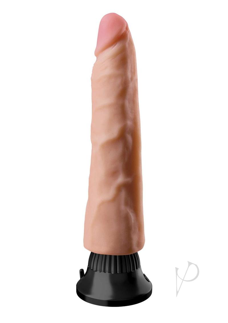 Real Feel Deluxe Wallbanger Vibrating Dildo 7 inch Vanilla with strong suction base and realistic texture.