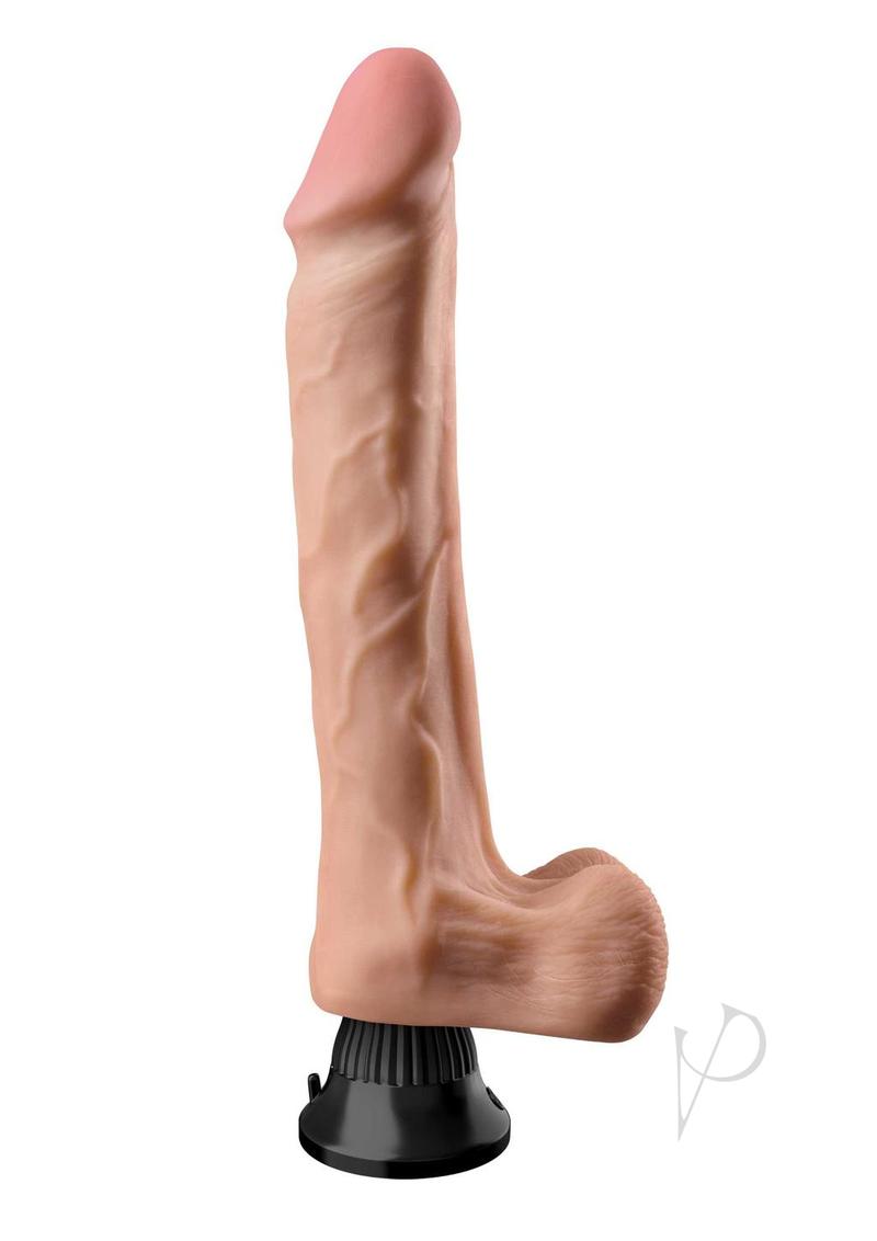 Real Feel Deluxe No 12 Wallbanger Vibrating Dildo Vanilla lifelike design with defined head and veined shaft.