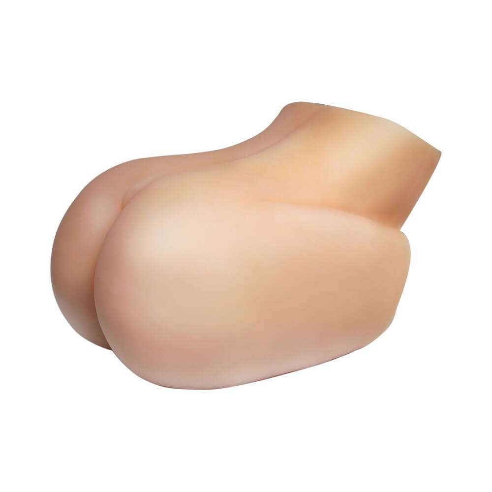 PDX Extreme Fuck Me Silly Dual-Entry Mega Masturbator Beige displayed from the rear, showcasing its ultra-realistic design.
