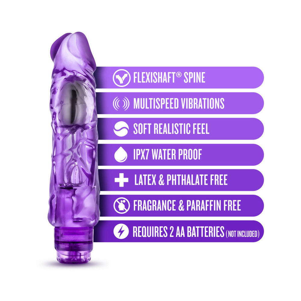 Naturally Yours Wild Ride Realistic 9 inches Vibrating Dildo Purple