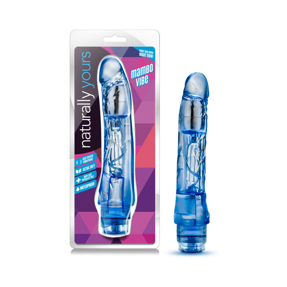 Naturally Yours Mambo Vibe Realistic 9 inches Vibrating Dildo Blue