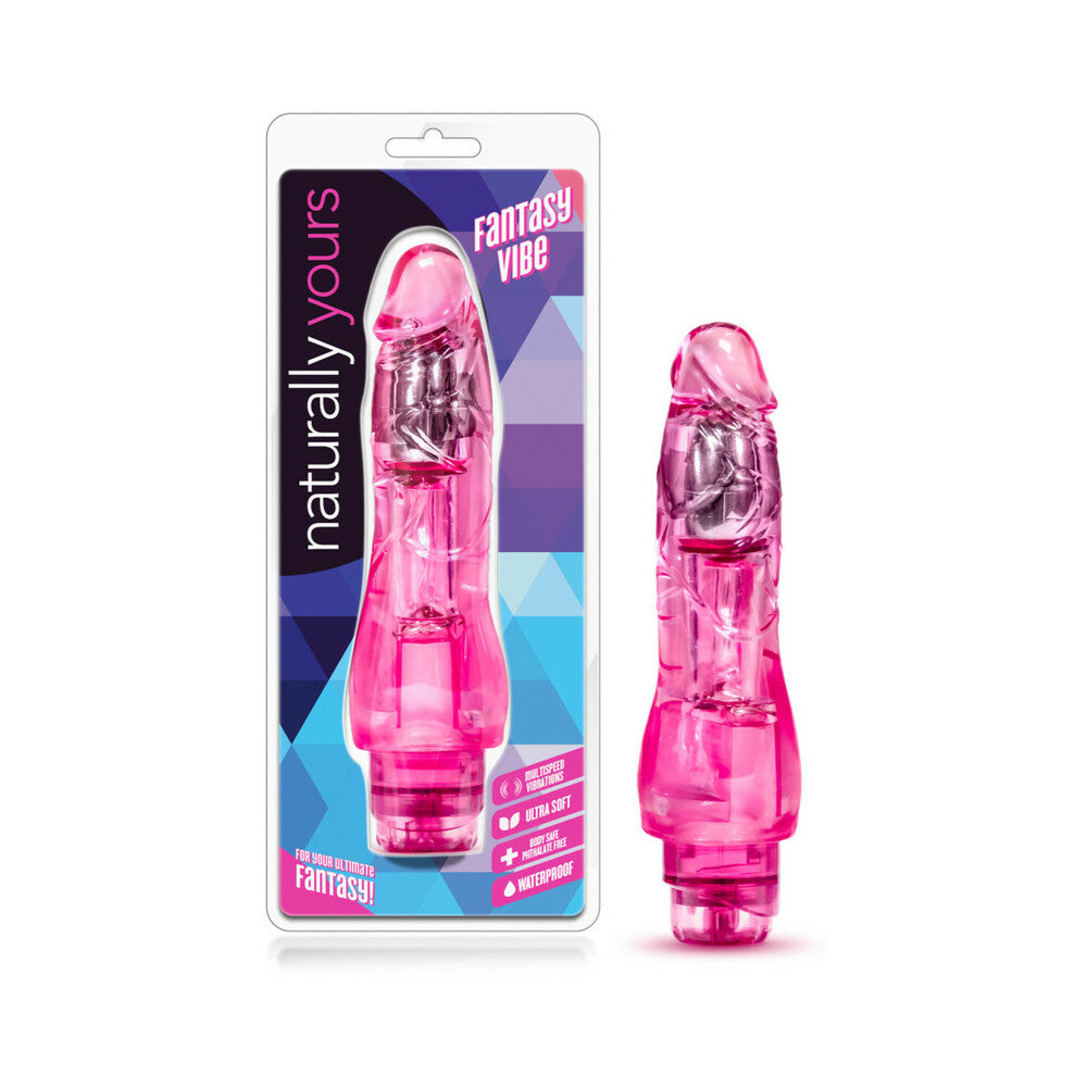 Naturally Yours Fantasy Vibe Realistic 8.5 inches Vibrating Dildo Pink