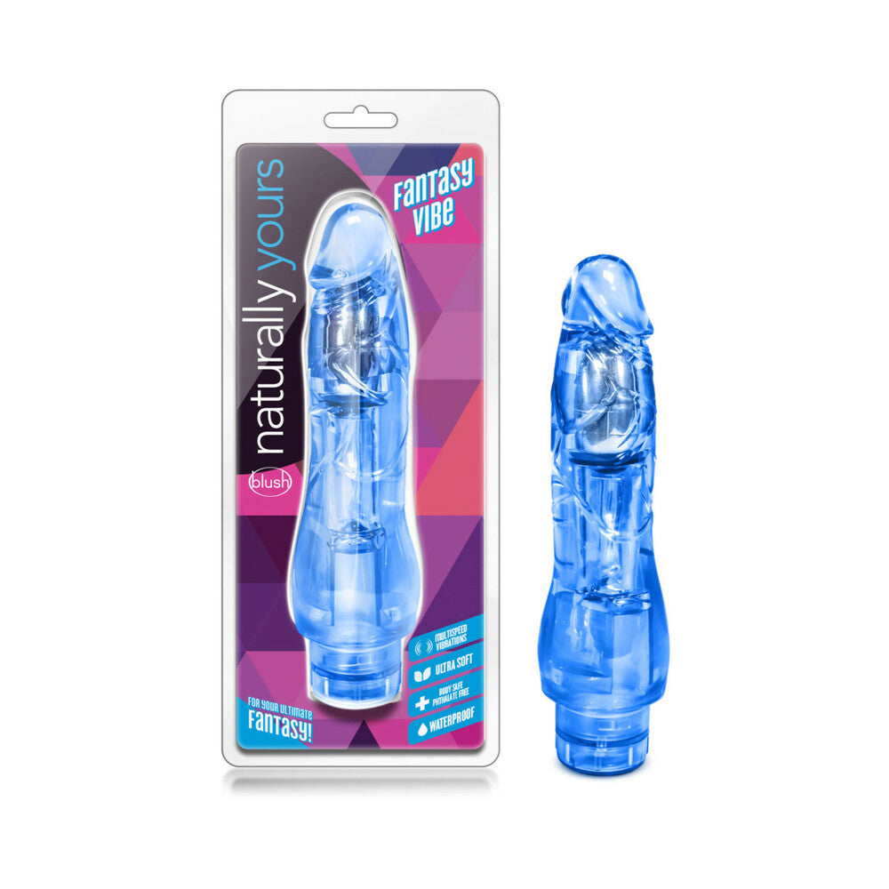 Naturally Yours Fantasy Vibe Realistic 8.5 inches Vibrating Dildo Blue