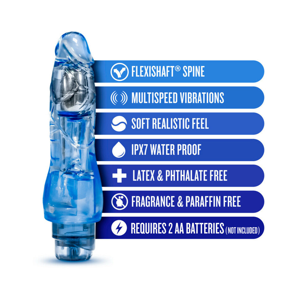 Naturally Yours Fantasy Vibe Realistic 8.5 inches Vibrating Dildo Blue