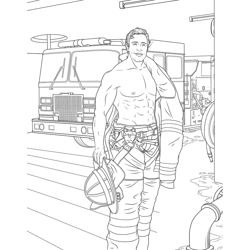 Men in Uniform Coloring Book