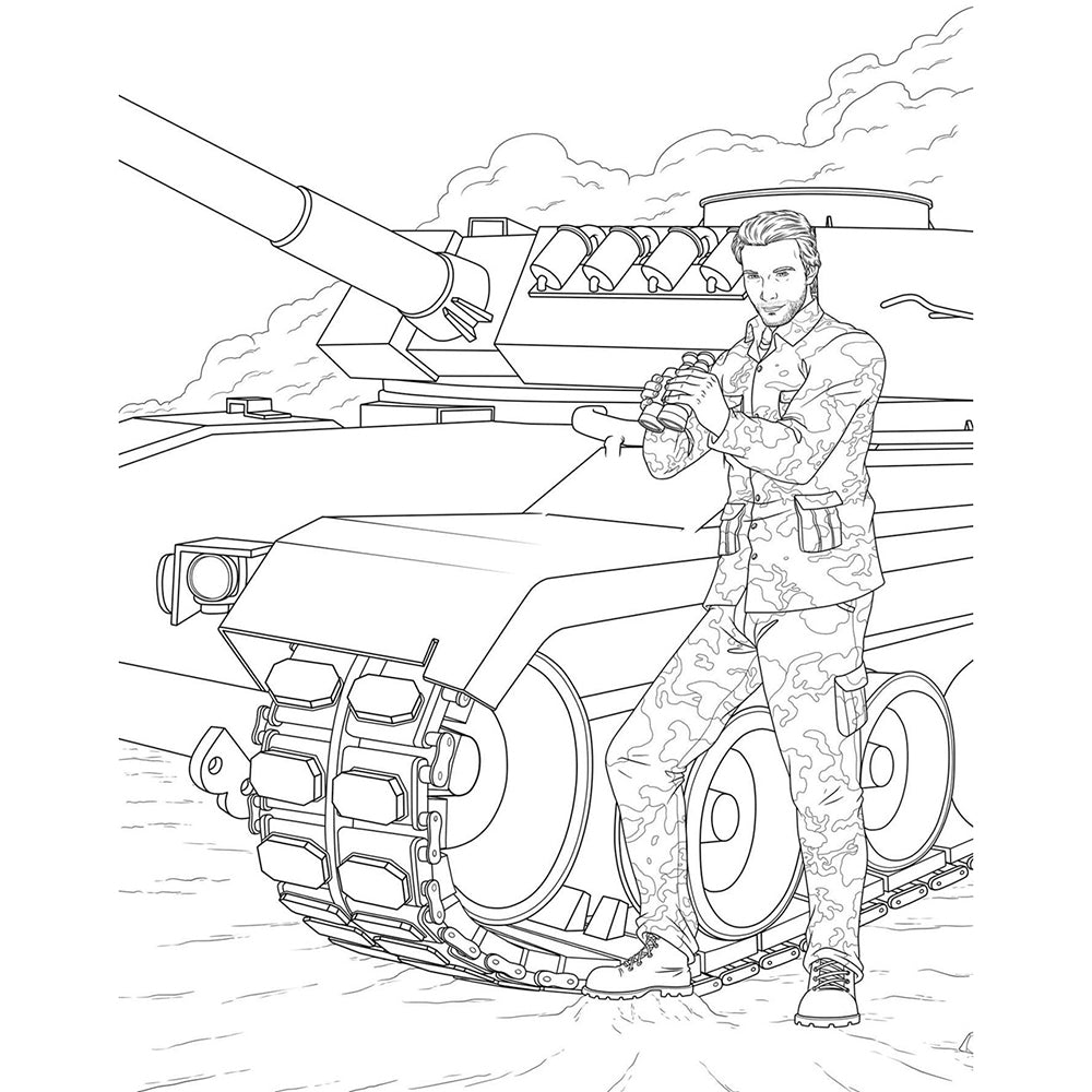 Men in Uniform Coloring Book