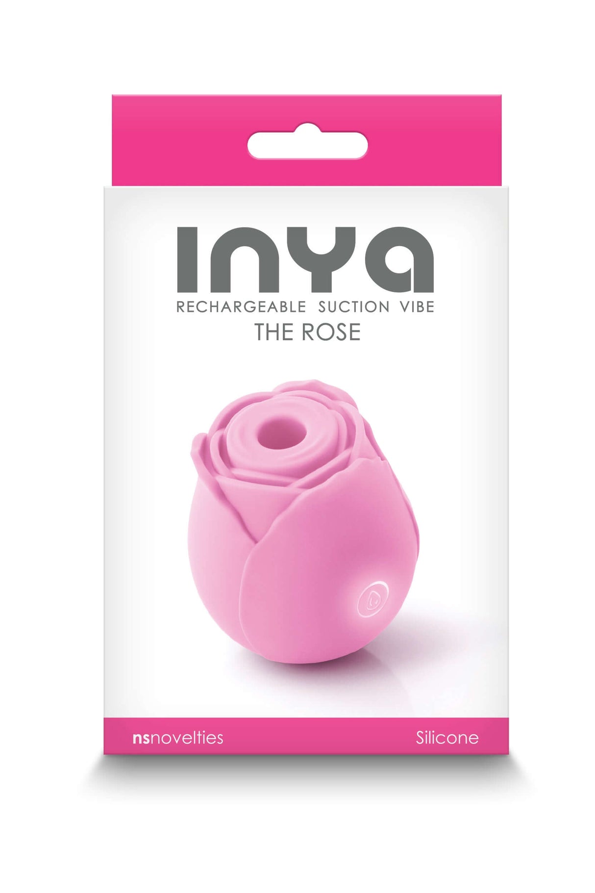 Inya the Rose Suction Vibe Pink packaging showcasing its elegant design and advanced stimulation technology.
