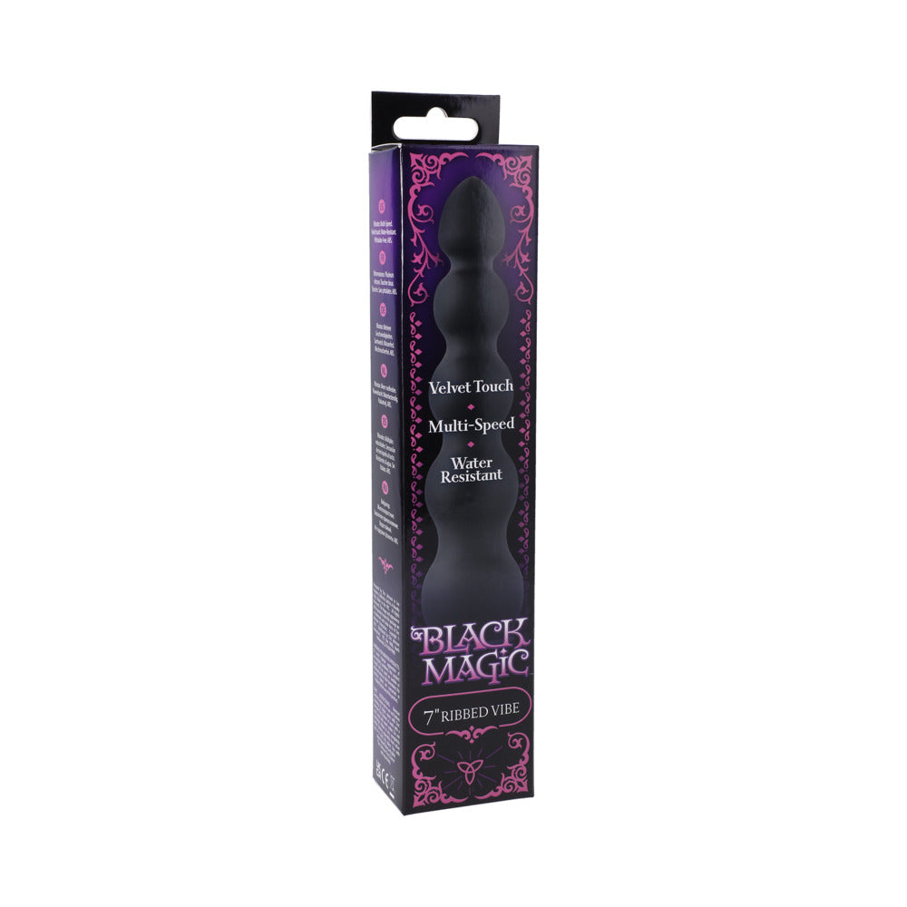 Black Magic 7 inches Ribbed Vibrator