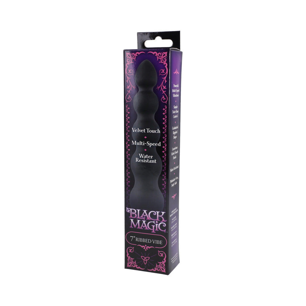 Black Magic 7 inches Ribbed Vibrator