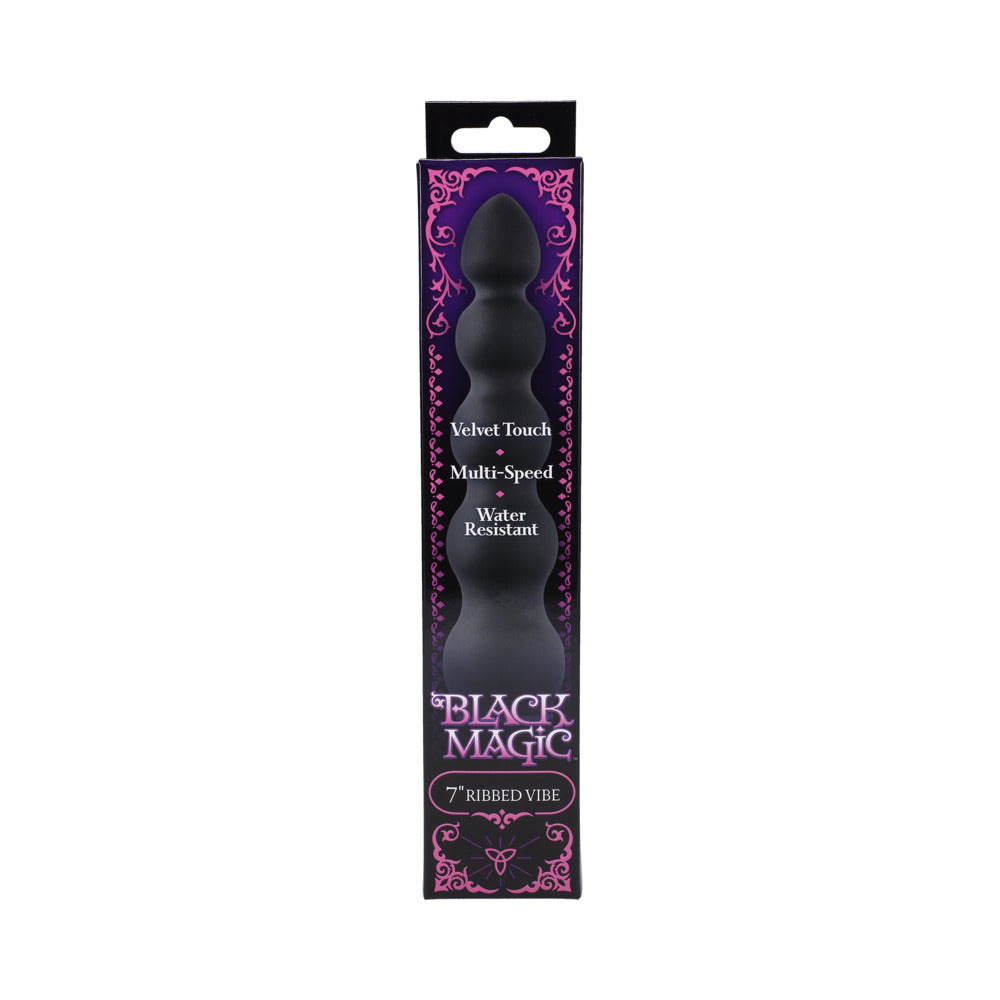 Black Magic 7 inches Ribbed Vibrator