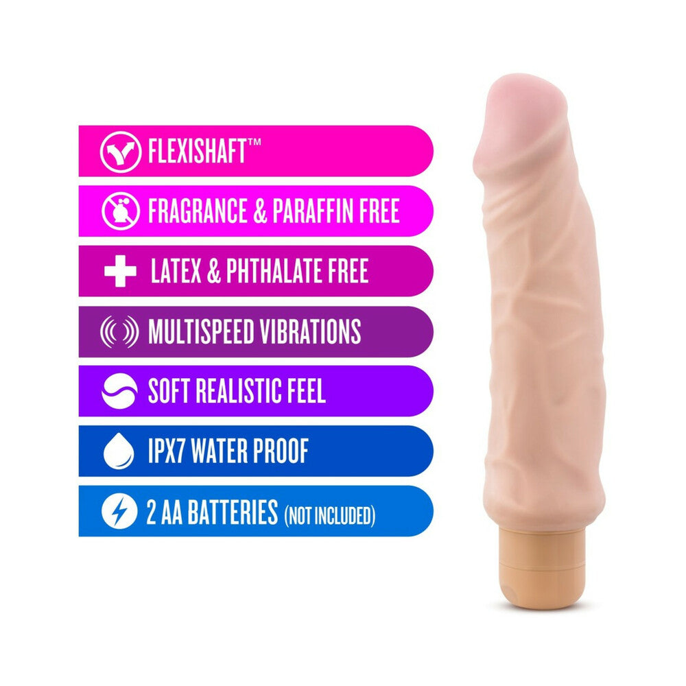 X5 Plus Hard On Realistic 9 inches Vibrating Dildo Beige