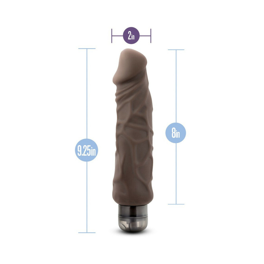 X5 Plus Hard On Realistic 9 inches Vibrating Dildo Brown