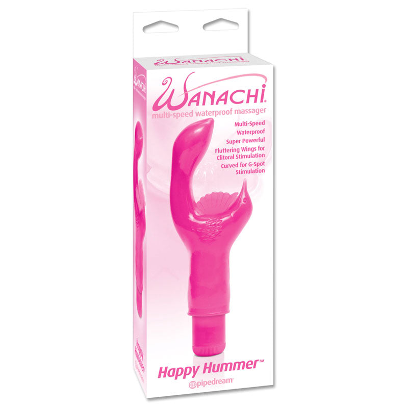 Wanachi Happy Hummer Multi-Speed Waterproof Massager Dual Stimulator Pink