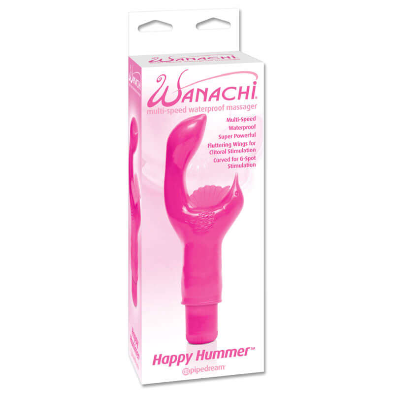 Wanachi Happy Hummer Multi-Speed Waterproof Massager Dual Stimulator Pink