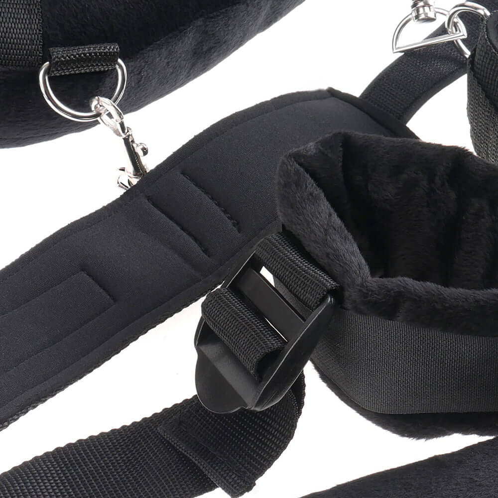 Fetish Fantasy Series Adjustable Position Master with Cuffs Black