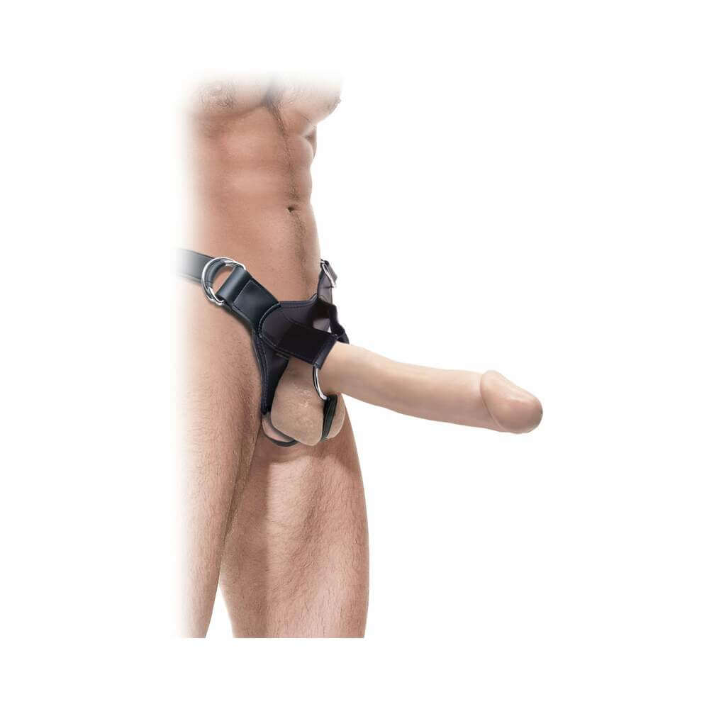 Fetish Fantasy Extreme Adjustable Hollow 12 inches Strap-On Beige/Black