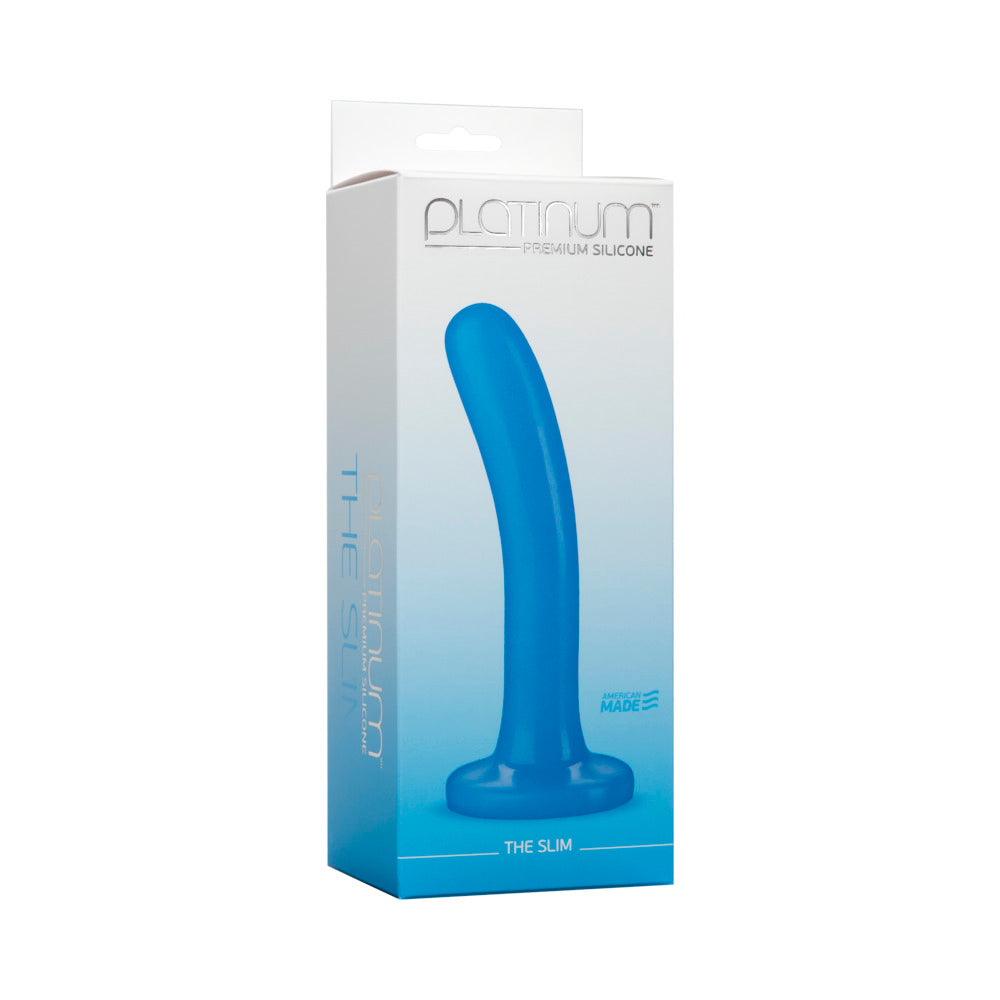 Platinum Premium Silicone Dildo - The Slim Blue