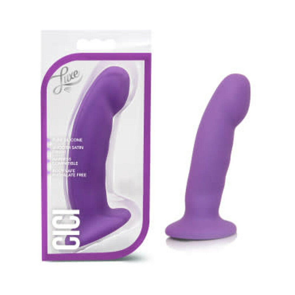 Luxe Cici 6.5 inches Curved Silicone Dildo Purple