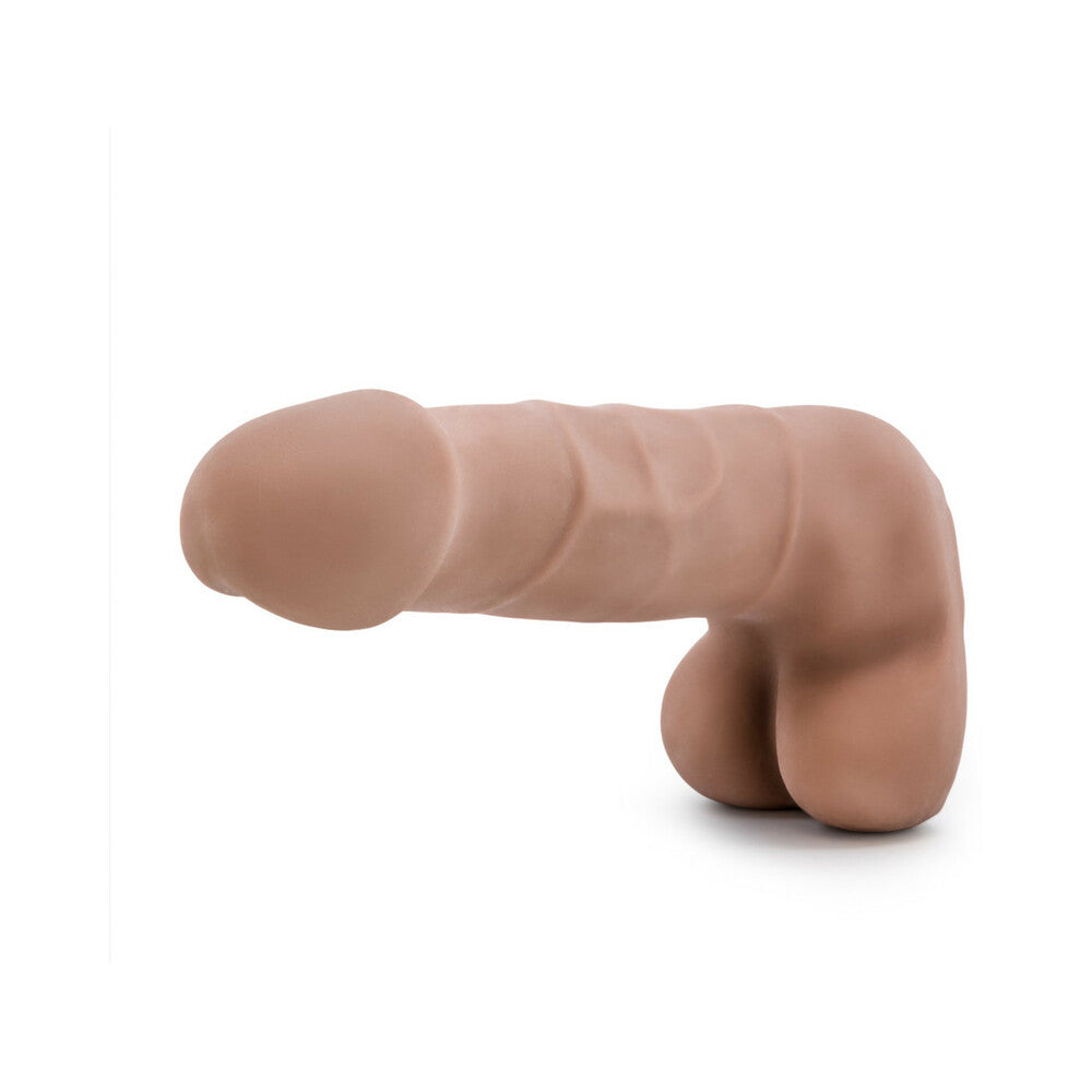 Au Naturel Suave 7 inches Posable Dual Density Dildo with Balls Tan