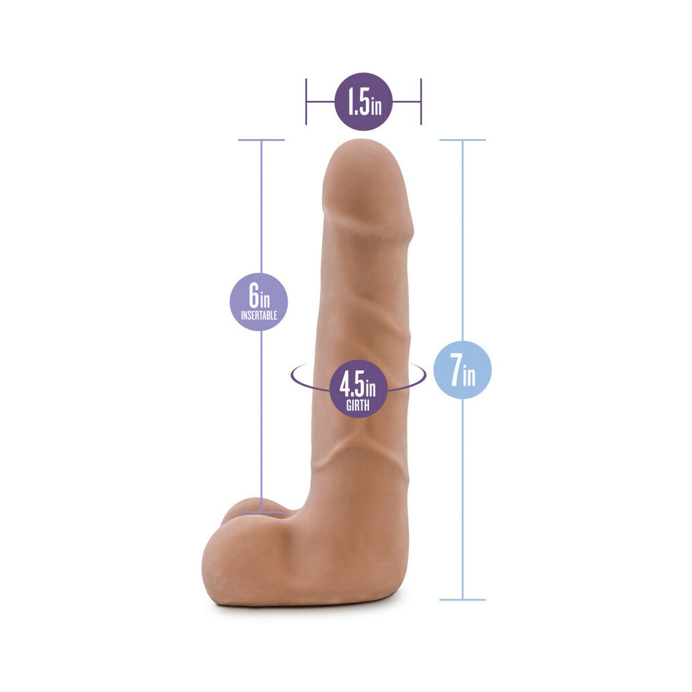 Au Naturel Suave 7 inches Posable Dual Density Dildo with Balls Tan