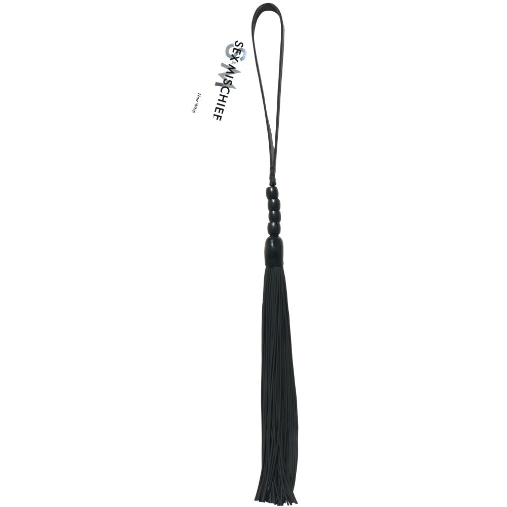 Sportsheets Sex & Mischief Noir Whip 16 inches Beaded Flogger