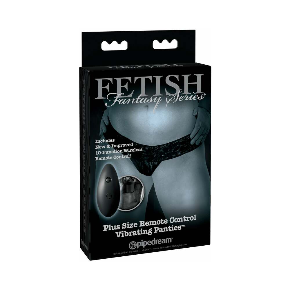Fetish Fantasy Series Limited Edition Plus Size Remote Control Vibrating Panties Black