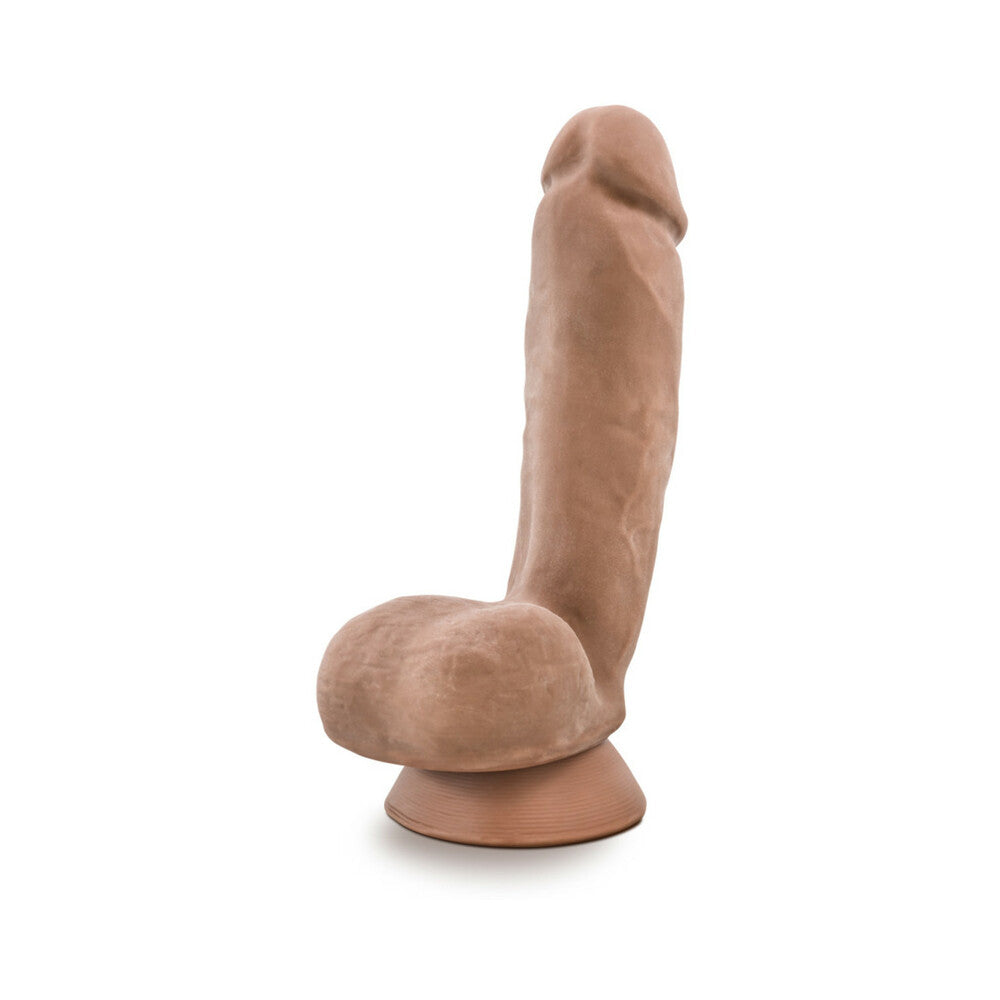 Au Naturel Macho 8.5 inches Posable Dual Density Dildo with Balls Tan