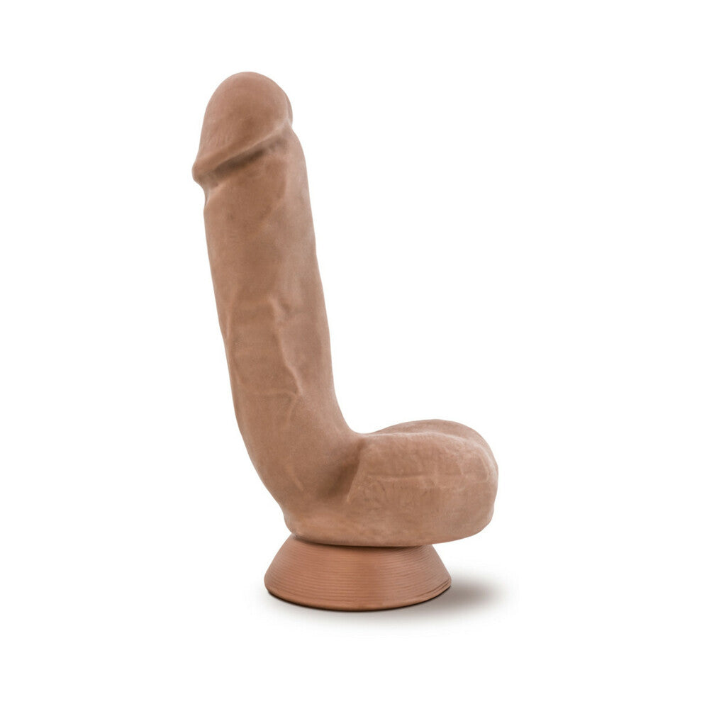 Au Naturel Macho 8.5 inches Posable Dual Density Dildo with Balls Tan