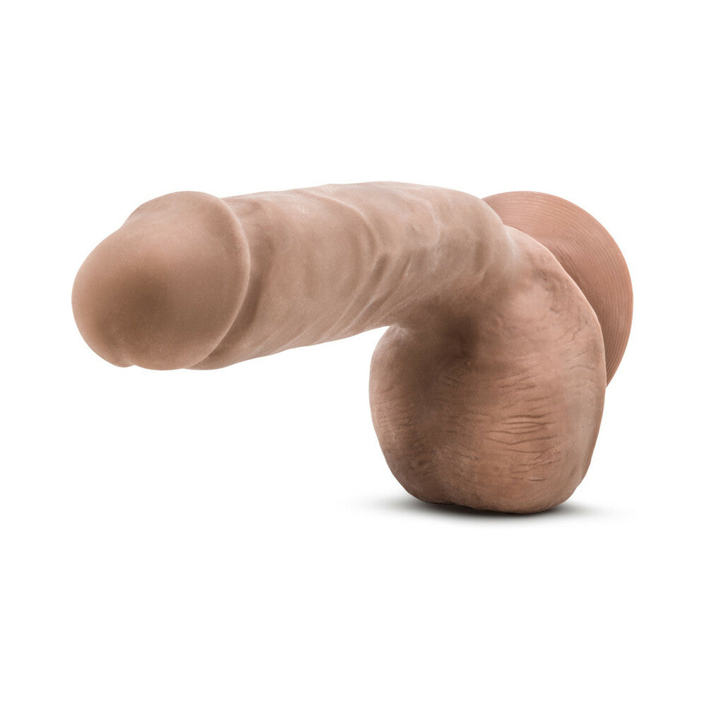 Au Naturel Macho 8.5 inches Posable Dual Density Dildo with Balls Tan