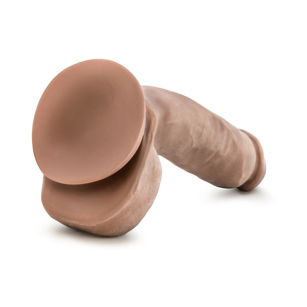 Au Naturel Macho 8.5 inches Posable Dual Density Dildo with Balls Tan