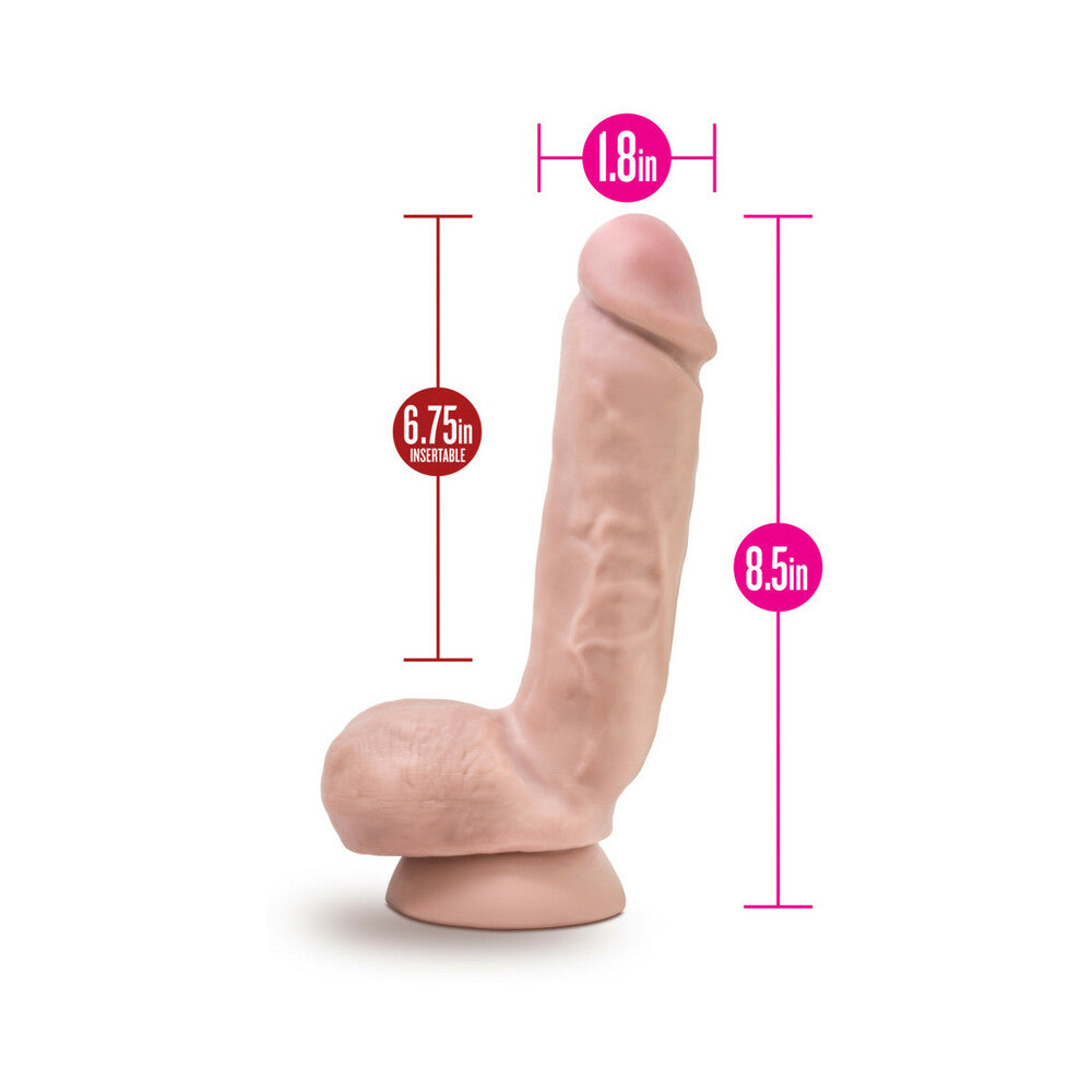 Au Naturel Anthony 8.5 inches Posable Dual Density Dildo with Balls Beige