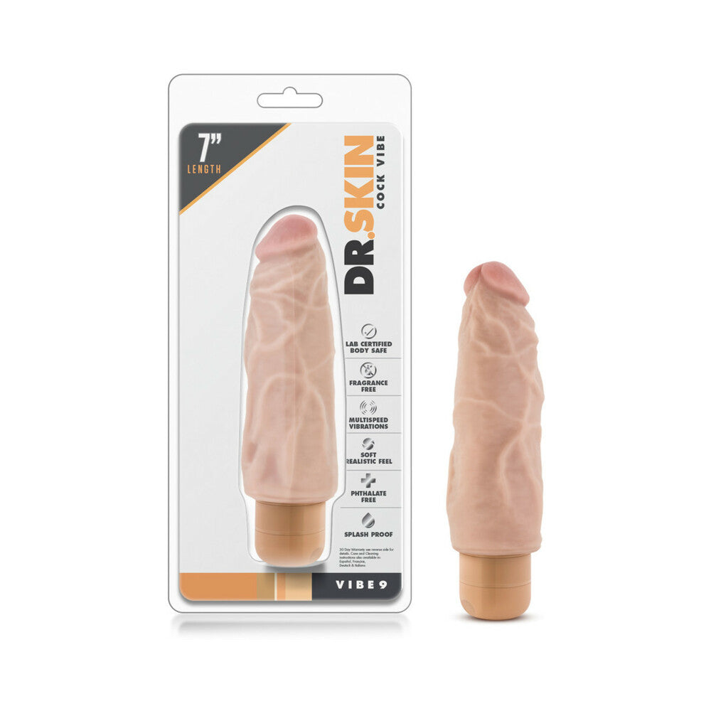 Dr. Skin Vibe 9 Realistic 7.5 inches Vibrating Dildo Beige