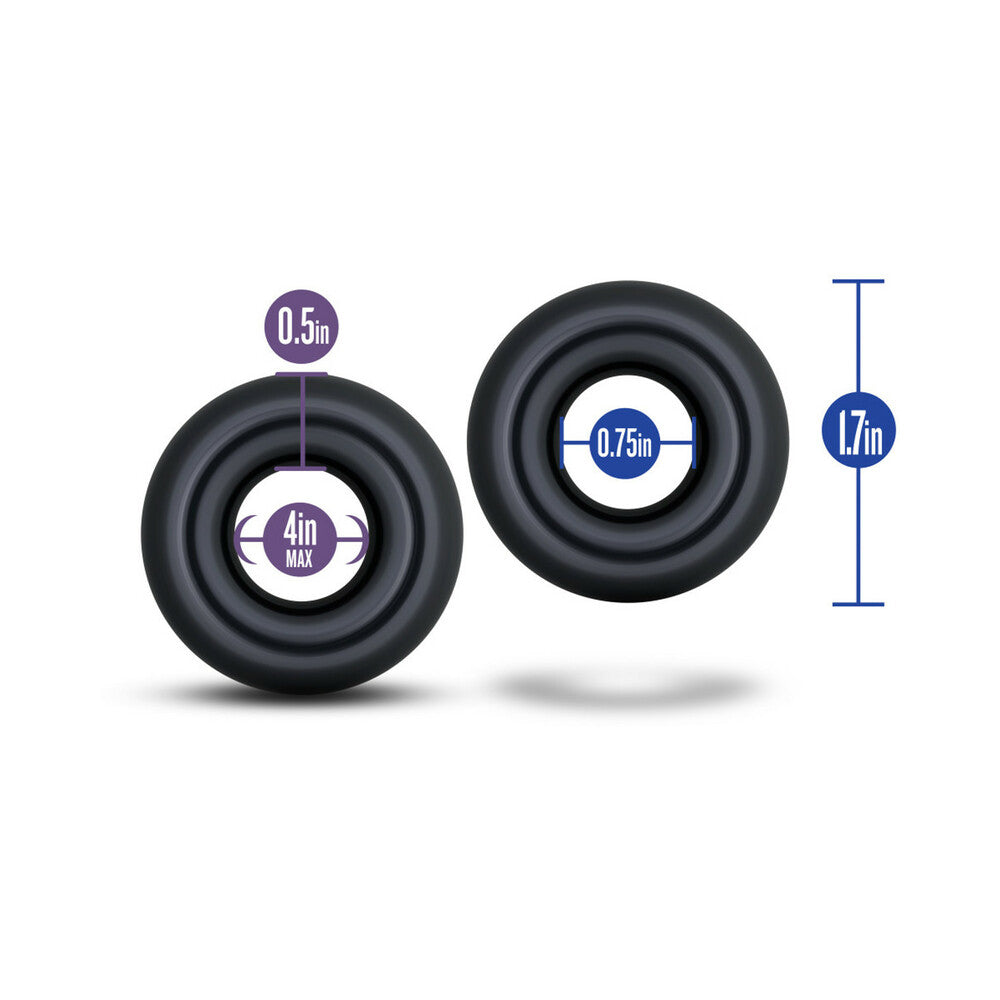 Blush Stay Hard Donut Rings Oversized Cockring 2-Pack Black