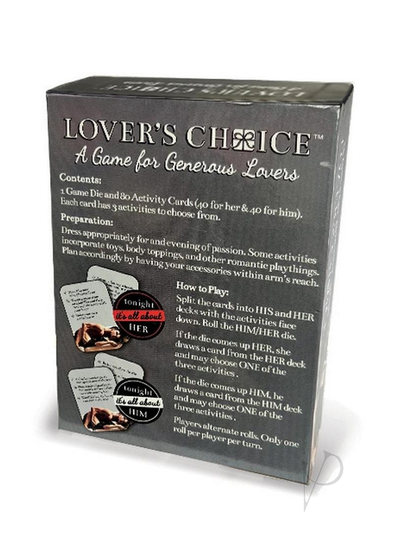 Behind Closed Door Lovers Choice Game For Couples box design with game contents and instructions for couples.